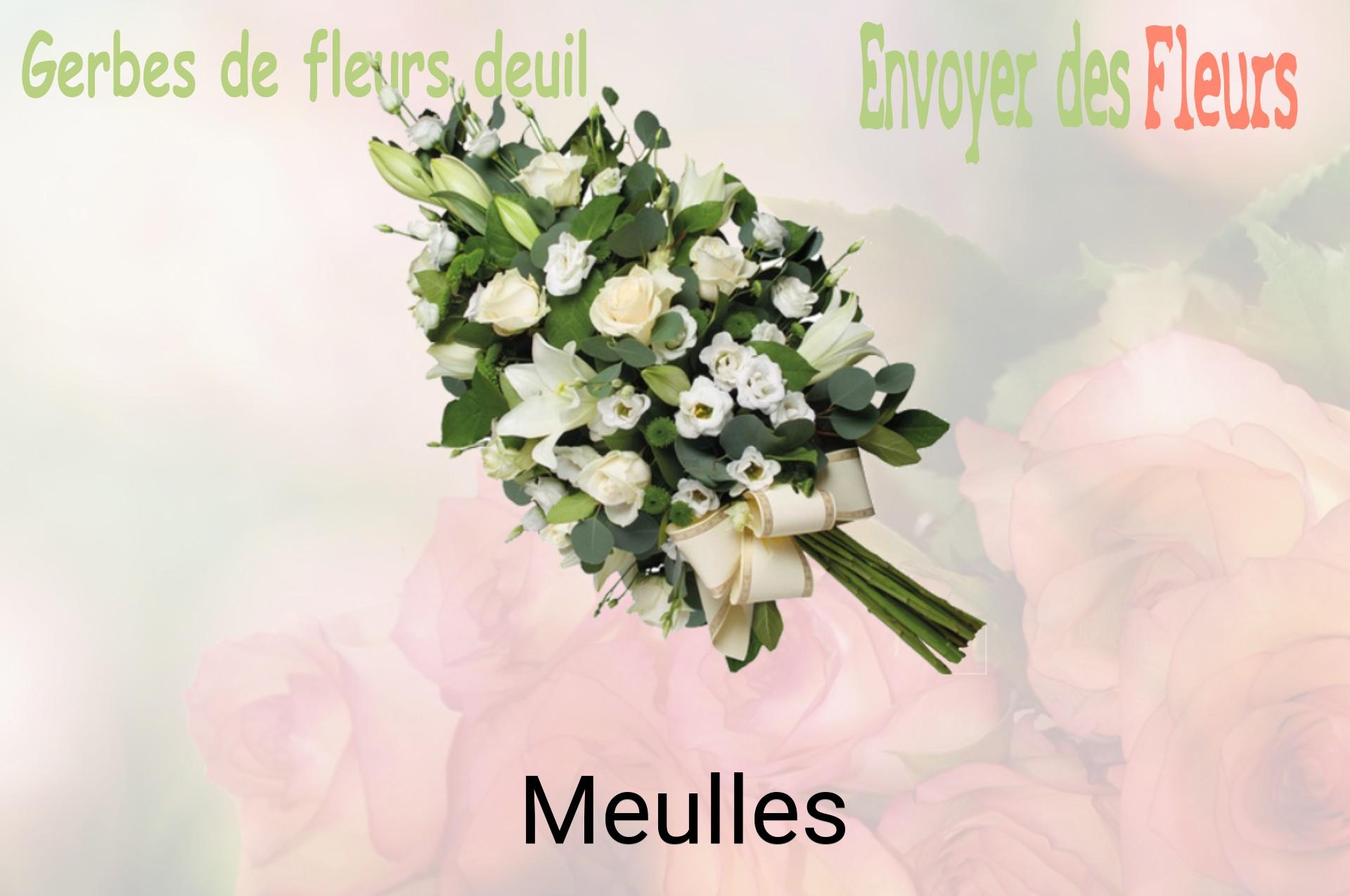 Gerbe de fleurs de deuil livrée à Meulles